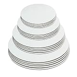 Cangfort White Round Greaseproof Cake Boards – Cake Circle Base, 6/8/10/12 inch, 5 of Each Size
