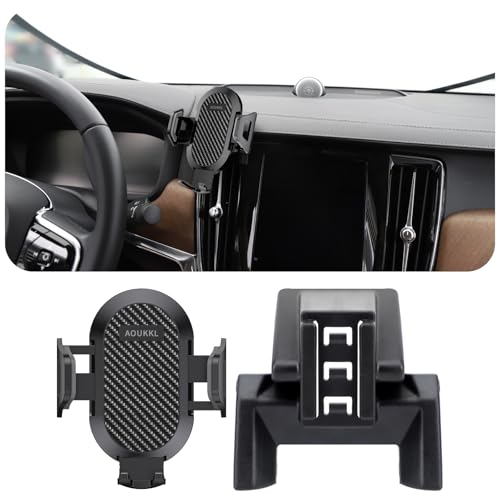 AOUKKL Car Phone Holder Fits for Volvo S90 2017-2024 and S90 Hybrid 2017-2024 Accessories,Thick Cases Friendly,Cell Phone Mount for 4.7-7 in Phones,360 Degree Rotation,Easy to Install