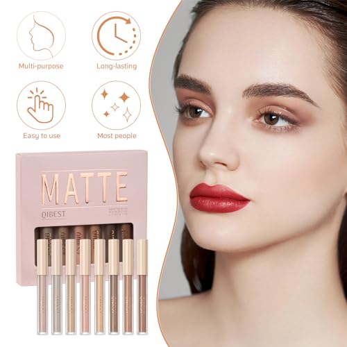 Bezavea Eyeshadow, Matte Liquid Eyeshadow Set, 8 Colors liquid Eyeshadow, Smoothing Natrual Makeup Eyeshadow, Eyeshadow Cream Long Lasting Quick Drying Eye Shadow Make up Kits for christmas (Set A) - Image 5