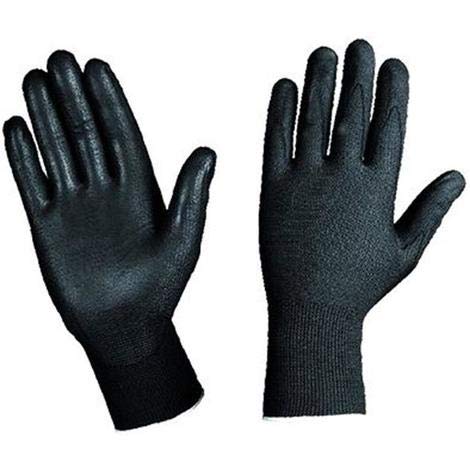 PES - 12 Paia Guanti In Nylon Nero Con Palmo Rivestito In Poliuretano, Taglia M (8), Antiscivolo, Lavabili - 3