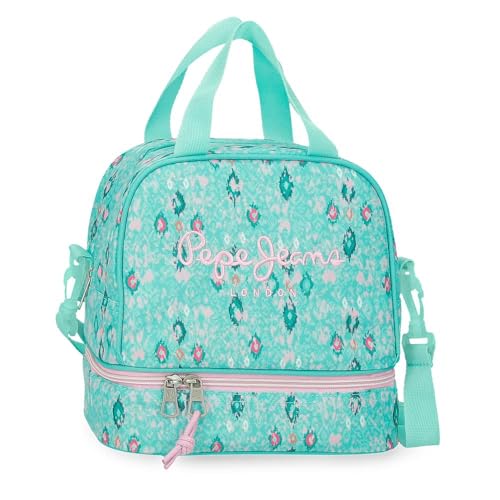 Riñonera Pepe Jeans Sun azul claro, bandolera multibolsillos de poliéster Joumma Bags