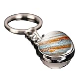 KIFEDSLJ Solar System Keychains Glow In The Dark Earth Saturn Moon Sun Luminous Galaxy Keyring-jupiter