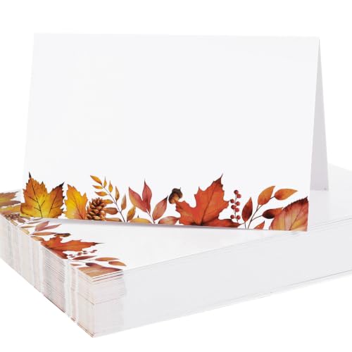 50 Stück Tischkarten Herbst Platzkarten Herbstdeko Ahornblätter