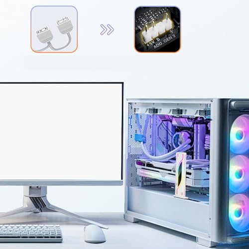 Soporte para GPU RGB Ajustable en Altura de Aluminio Blanco miniatura 3