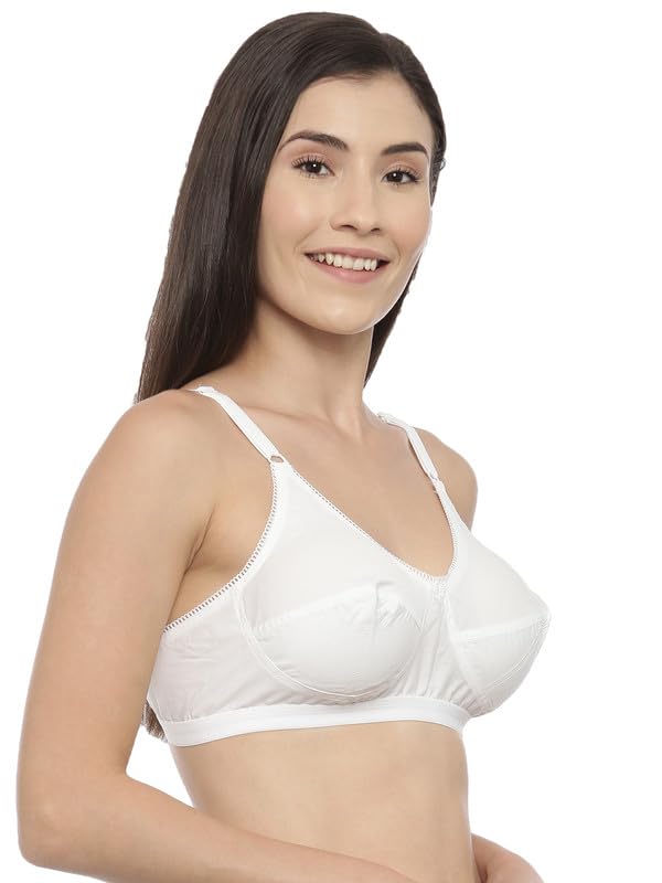 Image of BLOSSOM Women's Single Layered Full Coverage Non Wired Non Padded 100% Woven Cotton Everyday Bra Plus Size Bra
