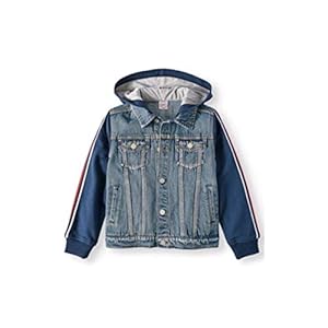 Boy’s 2 Piece Hooded Denim Jacket with Graphic Tee (X-Large 14/16, Blue Denim) www.denim.fit