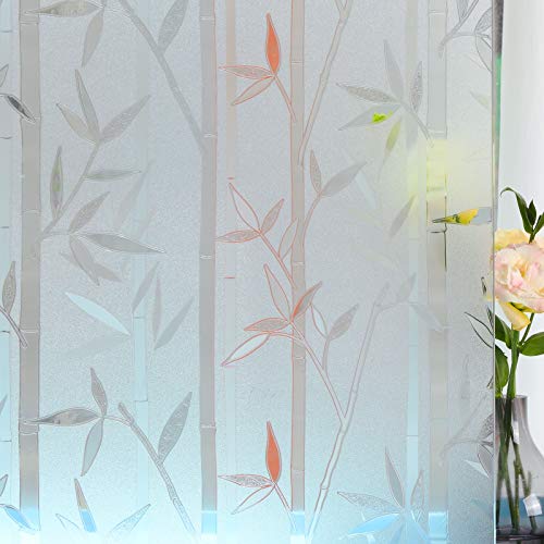 Static Cling Window Film,Privacy Door Film,Decorative Glass Film,Bamboo Stained Glass Window Tint Anti Uv For Home And Office Decoration,17.5 Inches By 78.7 Inches #TOP12