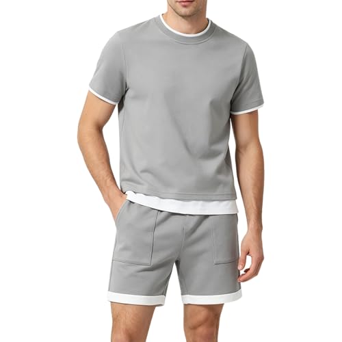 Survêtement homme t-shirt short anti-transpiration léger