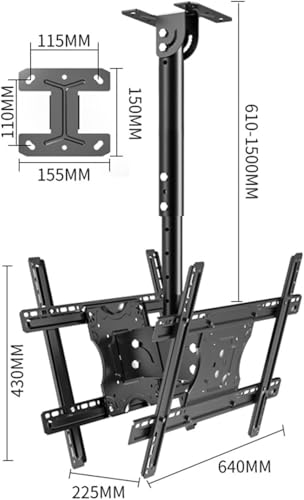 Bras de moniteur et support de plafond réglable pour TV 55-75 pouces