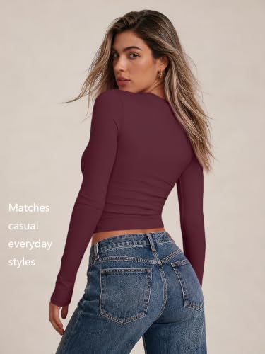 Image of Trendy Queen Womens Long Sleeve T Shirts Fall Fashion Basic Y2K Tops 2026