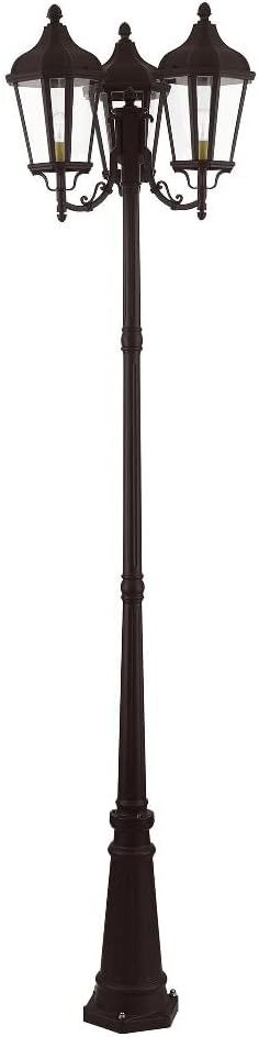 Livex Lighting 3 Light BZ Outdoor Post Light, Bronze (76198-07)