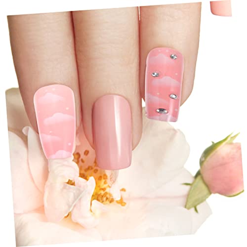 Beaupretty 24Pcs Peça Em Forma De Adesivo De Enfeites De Unhas Unhas Postiças Materiais De Arte De U