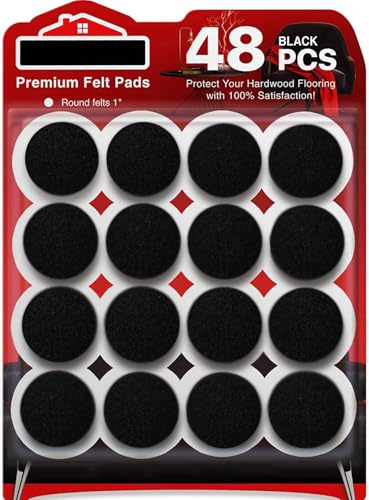 Image of Ahamo 48 PCS Silicone Chair Leg Floor Protectors - Anti-Slip Furniture Leg Caps (25mm x 4mm) | Noise-Reducing Buffer for Furniture Legs | Table /Chair Rubber Leg Caps (Black)