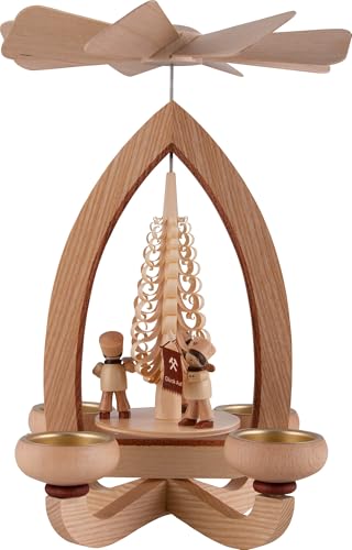 Erzgebirge Palast 1-stöckige Pyramide Bergmannszug - Natur - 28 cm