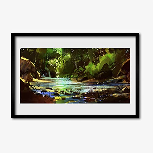 Affiche encadrée salon style nature Stones de la Forest Lake Tulup