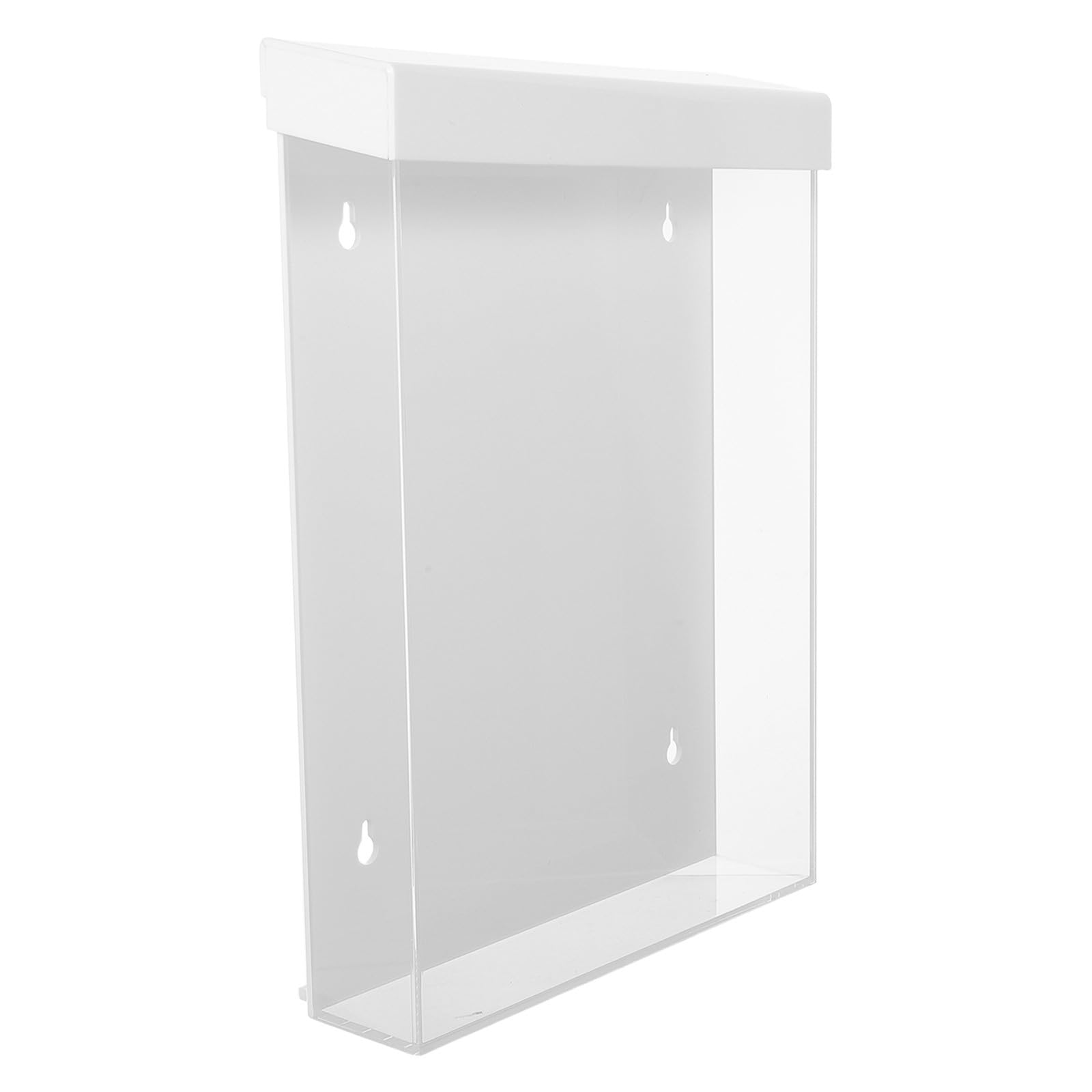 NUOBESTY Soporte Acrílico de Pared para Folletos con Tapa, Blanco