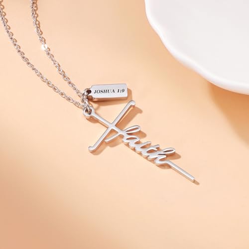 Lcherry Faith Necklace for Women Bible Verse Cross Necklace Religious Jewelry Christian Baptisms Gifts for Women4