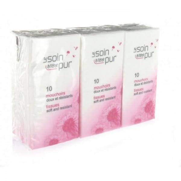 Le Soin & Pur Mouchoirs 4 Plis, Doux et Résistants, Carton de 2400 Mouchoirs