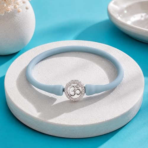 Image of Sterling Silver 925 Bracelet for Women, Rhodium Polished, Silicon Band, Everyday Wear