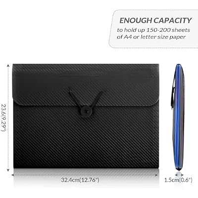 SKYDUE 7 Pockets Expanding File Folder & 5 Pockets Expanding File Folder Black