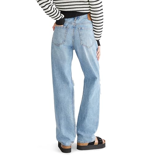 AEROPOSTALE Women's High-Rise Baggy Jean, Medium Wash, 0003