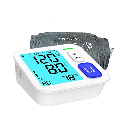 Tensiómetro digital de brazo ALPHAMED, manguito de 22-42 cm, pantalla grande, visualización de la clasificación de la presión arterial (OMS). Indicador de latidos irregulares (IHB), pila/tipo-C.