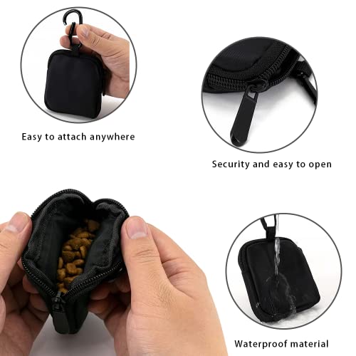COOWONE wasserdichte Leckerlitasche für Hunde, Leckerlitasche für Hundetraining, integrierter Kotbeutelspender, verstellbare Umhängetasche (Blk)
