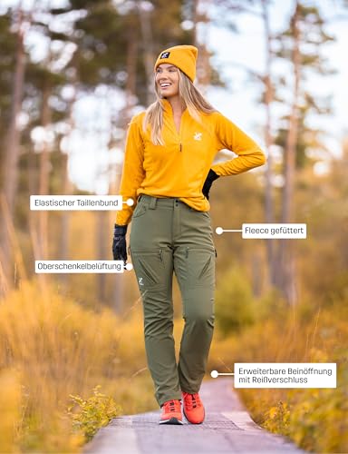 RevolutionRace Hiball Softshell Pants für Damen, Outdoor Hosen für Wandern, Grape Leaf, XL