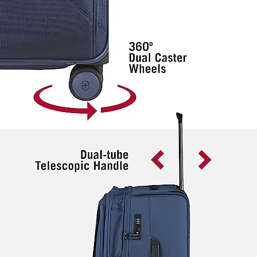 Victorinox Werks Traveler 6.0 Softside Medium Case - Travel Luggage with Spinner Wheels - Suitcase with Combination Lock & Laptop Compartment - 75 Liters, Blue - Thumbnail 6