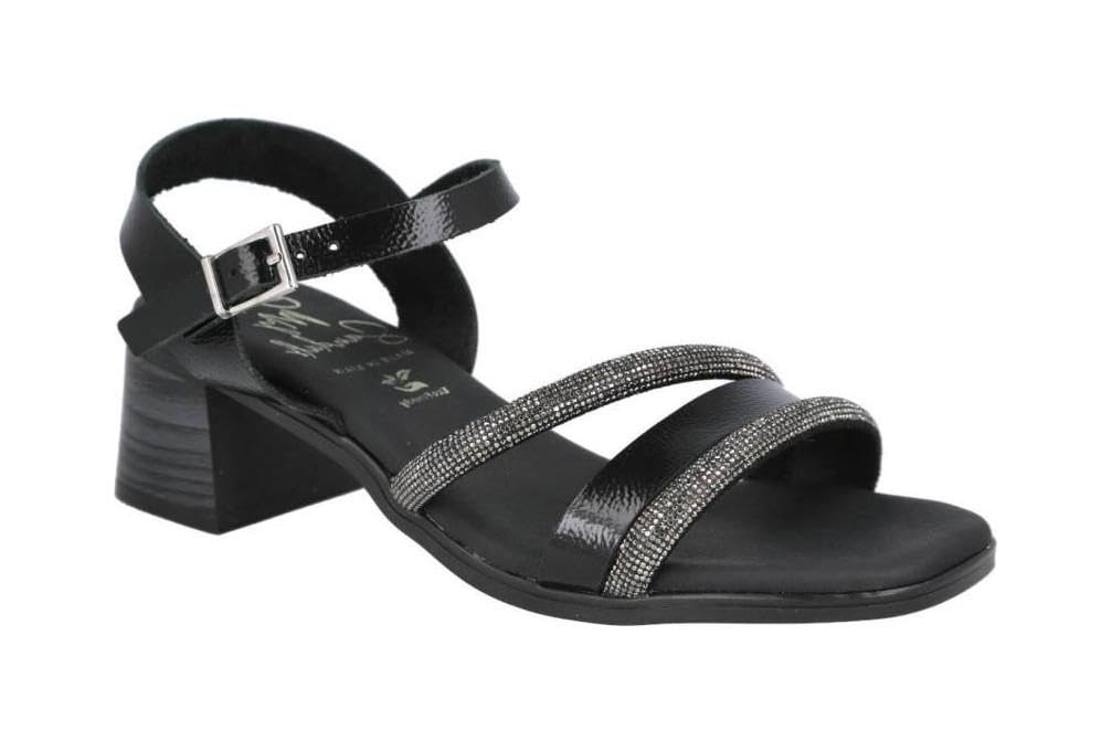 Sandalias de tacón medio Oh! My Sandals 5905 Acero para mujer - Sandalias de fiesta tiras Brillantes - Mujer