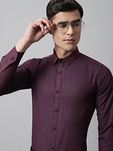 Image of Majestic Man Slim Fit Solid Cotton Blend Formal Shirt for Men