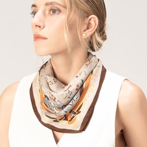 Satin Silk Scarf for Women: Fashion Silk Lightweight Hair Wraps - Washable Multi-Purpose Scarve for Women Aged 25-45 Wear - Outdoor Wedding Party Meeting 21 In2