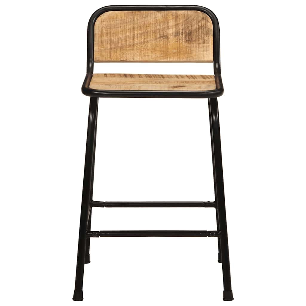 Lot de 2 tabourets de bar en bois massif de mangue - Idéal pour le comptoir