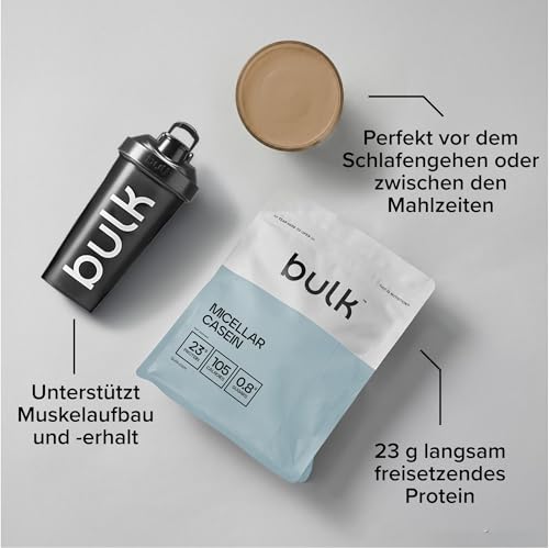 Bulk Mizellares Kasein, Casein Protein Pulver, Eiweißpulver, Schokolade, 500 g, Verpackung Kann Variieren