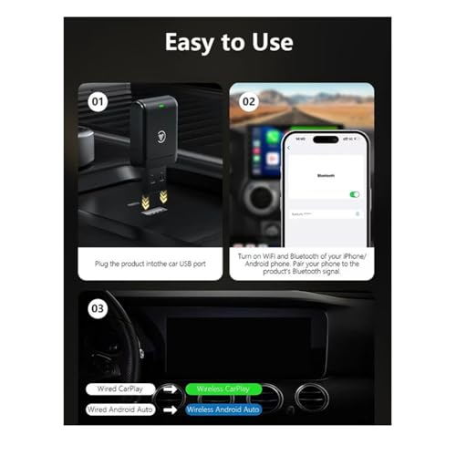 Caja inteligente para coche con módulo Carplay y Android Auto inalámbrico 2 en 1 6