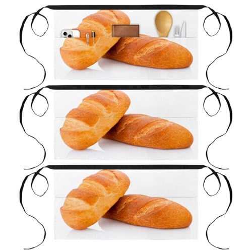 Lot de tabliers demi-taille 3 poches multicolores dimensions 23.6x12in