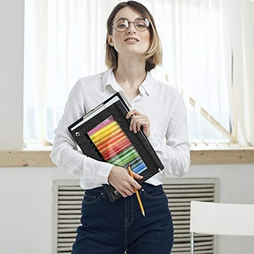 Miniatura 6 de 48 piezas de 3 anillos para lápices, bolsa para lápices con cremallera para carpetas de 3 anillas, estuche para lápices a granel con ventana