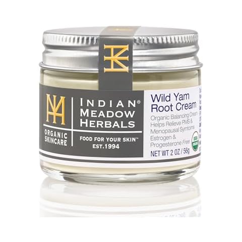 Indian Meadow Herbals Wild Yam Root Cream (2oz) - USDA Certified Organic Balancing Cream for PMS & Menopause Relief - Estrogen & Progesterone-Free. Handmade By US. Woman-owned & Operated Since 1994. Cover
