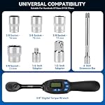 DISEN 8PCS 3/8" Digital Torque Wrench 6.8-135 N.m 5 Sockets Adapters Kit - Image 3