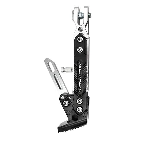 ZQINGQING Motorcycle Kickstand Motorbike Bicycle Adjustable Metal Foot Side Stand Motorcycle Kickstand Kick Bracket Supportor Parking Accessories(Titanium)