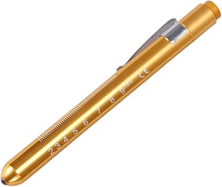 GLEAVI Linterna Led Médica De Emergencia Con Escala Color Amarillo Con Clip Botón Pulsador Para Luz Tenue No Incluye Pilas