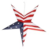 BESTonZON Abat-Jour En Papier Drapeau Américain Étoile De Grange Abat-Jour Pentagramme Abat-Jour Étoile Décorations Du Jour De L'Indépendance Lanternes Étoiles En Papier Décoration 3D Métal