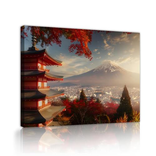 Toile japonaise Mont Fuji peinture paysage naturel affiche murale salon chambre 50x70