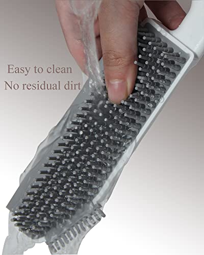 Image of Multifunctional Cleaning Brush 2 Pcs Silicone Cleaning Brush Small Crevice Brush Scraper Brush Cleaner Kitchen Sink Squeegee Bathroom Countertop Floor Window Mirror Bathtub (White)
