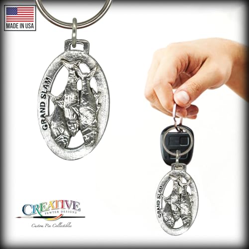 Grand Slam Fish Keychain, Pewter, S035KC, 2”, Bonefish, Tarpon, Permit, 100% Handmade in the USA, Florida Keychain, Bonefish Key Chain, Tarpon Keychain, Permit Key Ring, Fishing Gift, 200 Fish3