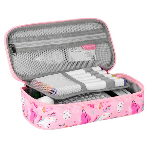 Image of Choco Mocha Unicorn Pencil Case for Girls, Soft Pencil Case Kids Pencils Pouch for Kindergarten Girls, Pink