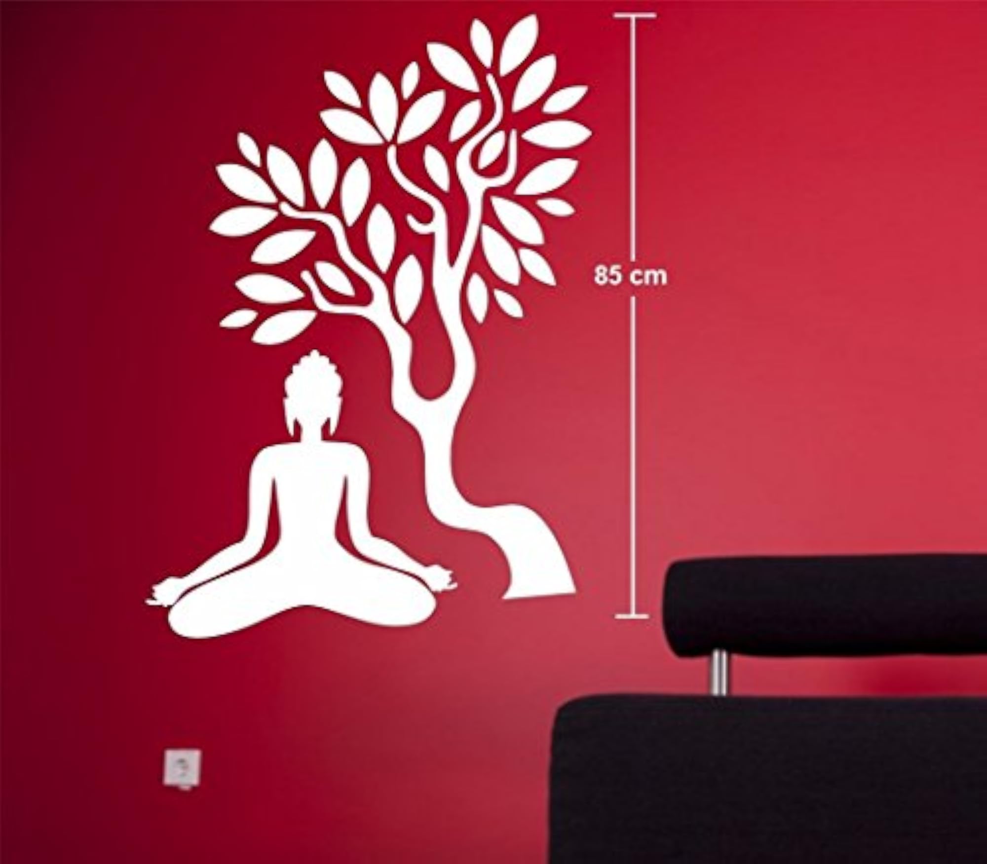Meditating Buddha Wall Sticker Under a Tree