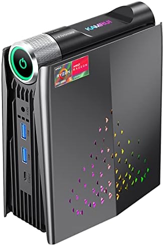 [Gaming PC] KAMRUI Mini PC AMD Ryzen 5 5600U Up to 4.2GHz, Windows 11 Pro 16GB RAM 512GB SSD Small Computer, Radeon Vega 7 Micro Desktop PERF Adjustable, RGB Light, Upgrade Capacity, 4K HDMI DP Type-C