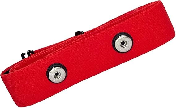 BRIOTA Correa de repuesto para monitor de frecuencia cardíaca roja para Garmin Polar H10 Wahoo CoospoRide, distancia de hebilla de correa de pecho de 45 mm, cinturón suave con sensor ajustable, rosso