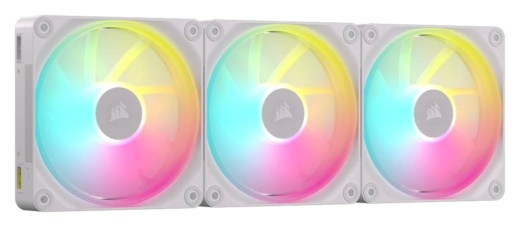 Corsair Icue Link Lx120 Rgb Triple 120Mm Pwm Fan Starter Kit P Size 3 White Co-9051030-Ww